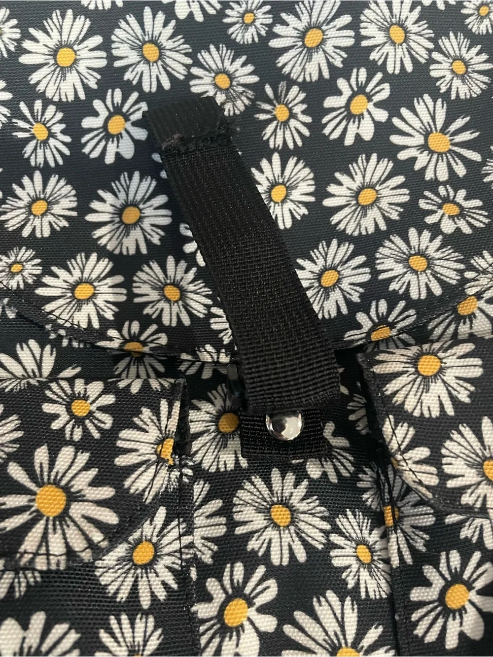 Black Daisy Print Backpack - Women Bags